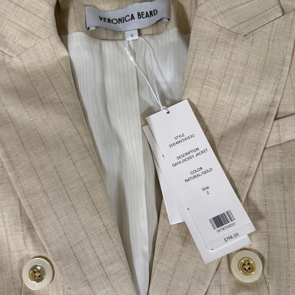 Veronica Beard Gaya Dickey Jacket Natural Gold Blazer Size 2 NWT $798 - Picture 7 of 7